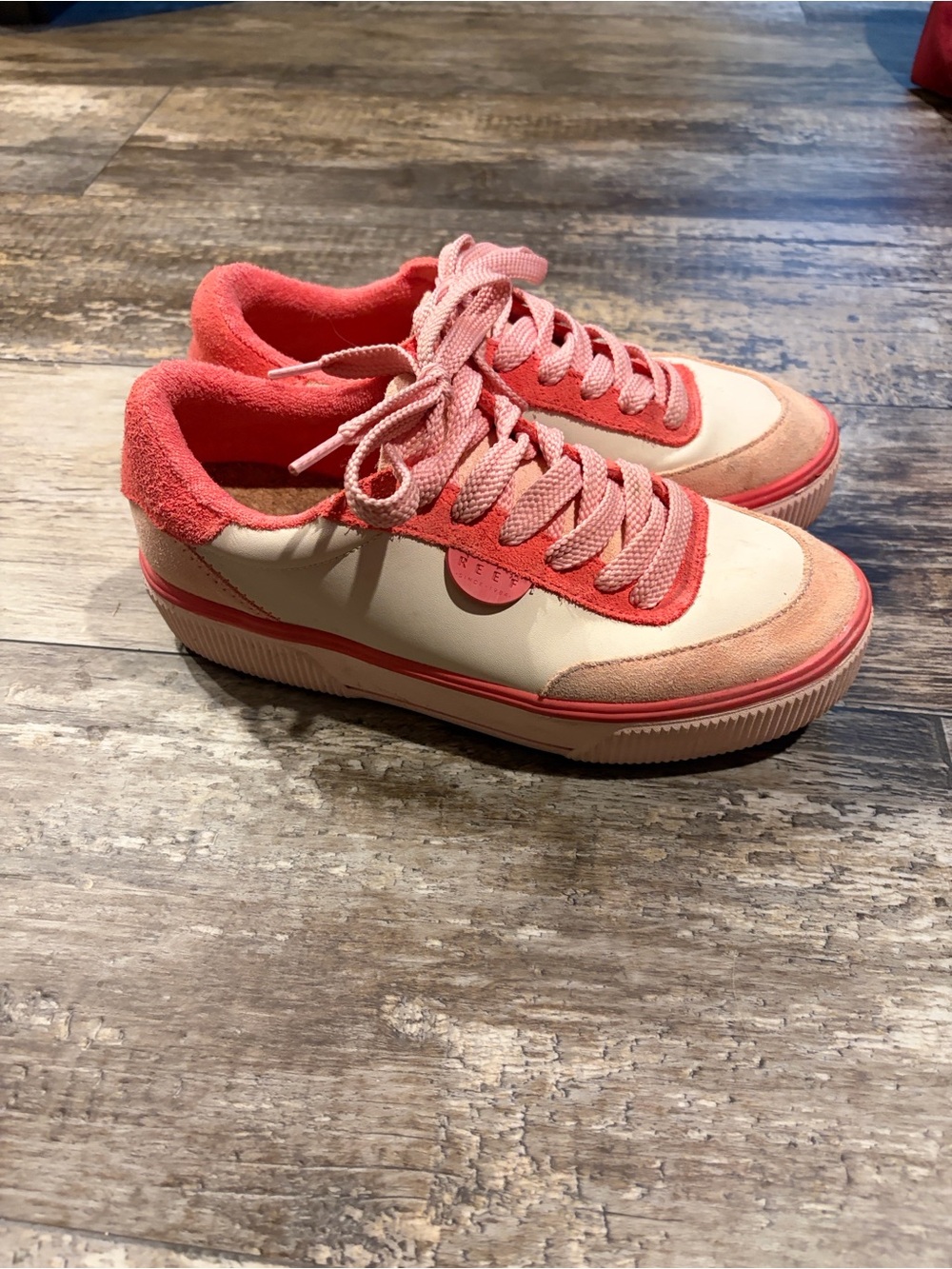 Reef Lay Day Lift Platform Sneaker in Pink Coral